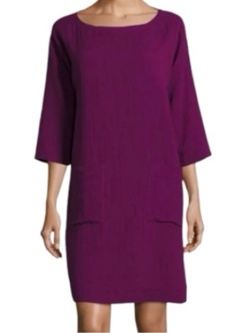 Eileen Fisher. Cotton Gauze patch Pocket Dress. Purple. Size XL.